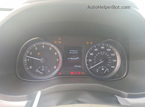 KM8K22AA2KU332826 2019 HYUNDAI KONA Black Instrument cluster view
