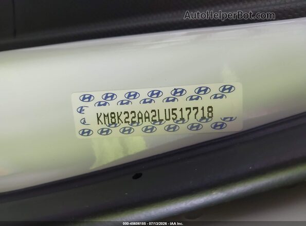 KM8K22AA2LU517718 2020 HYUNDAI KONA White ძრავის განყოფილების ხედი