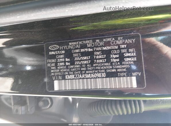 KM8K22AA5MU609830 2021 HYUNDAI KONA Black Вид підкапотного простору