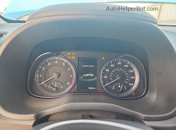 KM8K22AB6NU881457 2022 HYUNDAI KONA Blue Սարքավորումների վահանակի տեսք