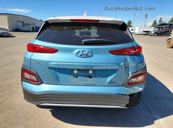 KM8K23AG1LU090574 2020 HYUNDAI KONA Turquoise Rear view