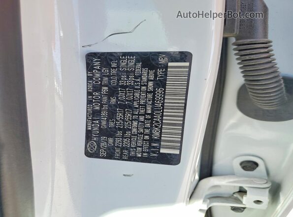 KM8K2CAA0LU469996 2020 HYUNDAI KONA White ძრავის განყოფილების ხედი