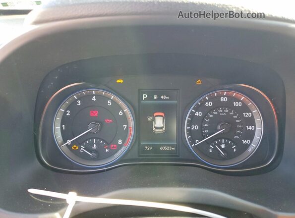 KM8K2CAA8MU727506 2021 HYUNDAI KONA Red Widok zestawu wskaźników