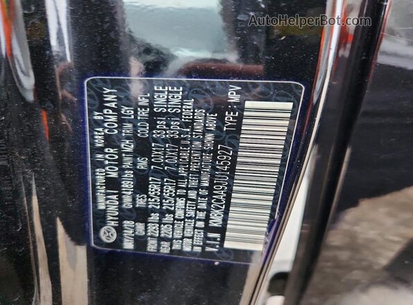 KM8K2CAA9JU145927 2018 HYUNDAI KONA Black Widok naklejki z numerem VIN