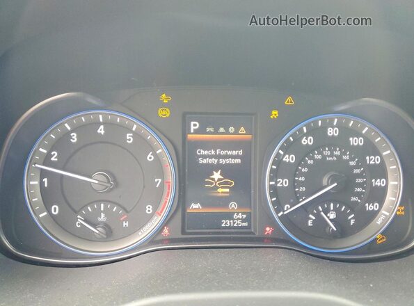 KM8K2CAB6NU820129 2022 HYUNDAI KONA Gray Widok zestawu wskaźników