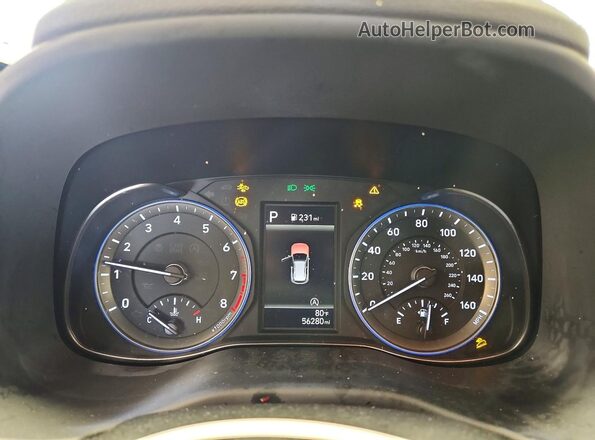 KM8K2CAB6NU863188 2022 HYUNDAI KONA Gray ხელსაწყოთა პანელის ხედი