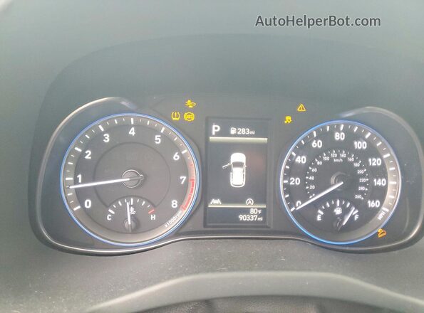 KM8K32AB1NU837217 2022 HYUNDAI KONA White ხელსაწყოთა პანელის ხედი