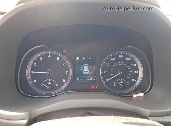 KM8K33A50KU201982 2019 HYUNDAI KONA Gray Instrument cluster view