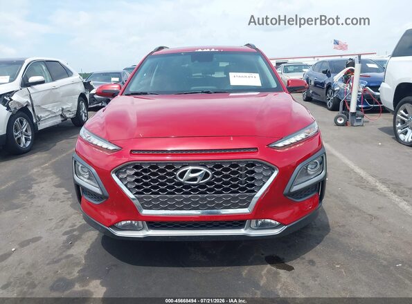 KM8K33A52LU543497 2020 HYUNDAI KONA Maroon Instrument cluster view