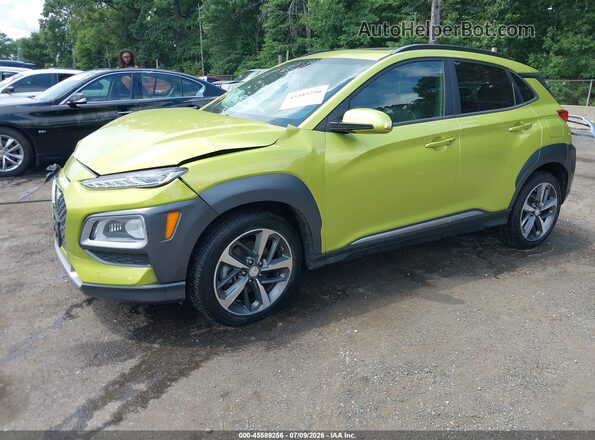 KM8K3CA55LU563999 2020 HYUNDAI KONA Зеленый Передняя левая четверть