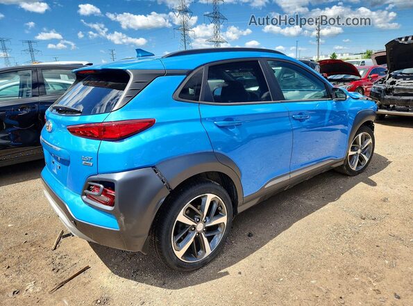KM8K3CA5XMU605536 2021 HYUNDAI KONA Синий Задняя правая четверть