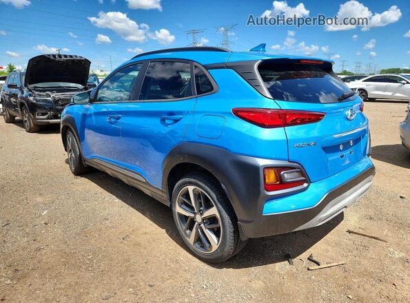KM8K3CA5XMU605536 2021 HYUNDAI KONA Синий Задняя левая четверть