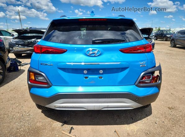 KM8K3CA5XMU605536 2021 HYUNDAI KONA Синий Вид сзади