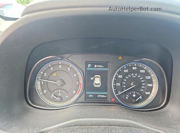 KM8K3CA5XMU605536 2021 HYUNDAI KONA Синий Вид щитка приборов