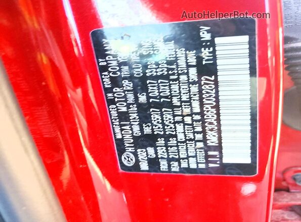 KM8K3CAB6PU032872 2023 HYUNDAI KONA Red Widok komory silnika