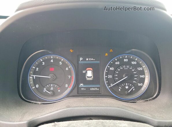 KM8K53A59MU644547 2021 HYUNDAI KONA Синий Вид щитка приборов