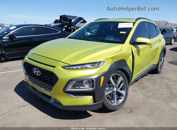 KM8K5CA56LU548650 2020 HYUNDAI KONA Green Առջևի ձախ երեք քառորդ տեսարան