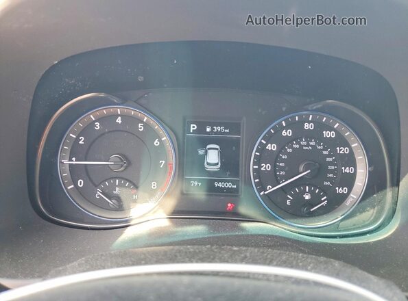 KM8K62AA2KU246484 2019 HYUNDAI KONA Blue Instrument cluster view