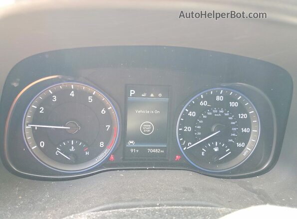 KM8K62AA2LU419714 2020 HYUNDAI KONA Gray Vista del cuadro de instrumentos