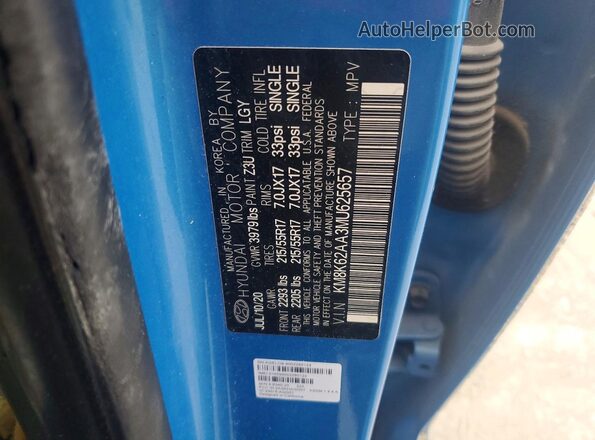KM8K62AA3MU625657 2021 HYUNDAI KONA Blue Շարժիչի բաժամունքի տեսք