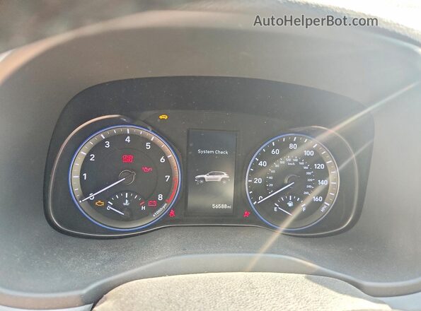 KM8K62AA6LU456989 2020 HYUNDAI KONA White Widok zestawu wskaźników