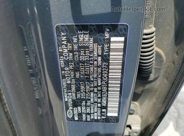 KM8K62AB1PU049273 2023 HYUNDAI KONA Gray Vista de la etiqueta del VIN