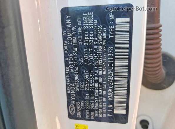 KM8K62AB2PU011373 2023 HYUNDAI KONA White ძრავის განყოფილების ხედი