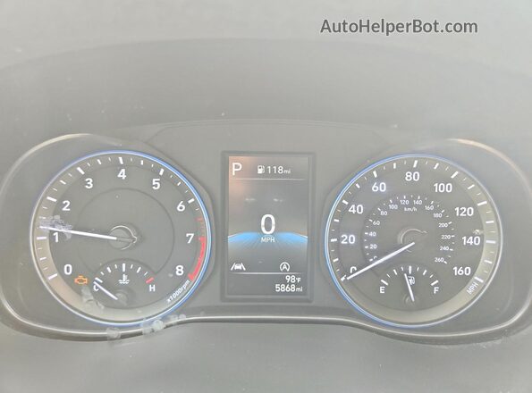 KM8K62ABXPU050986 2023 HYUNDAI KONA White Widok zestawu wskaźników