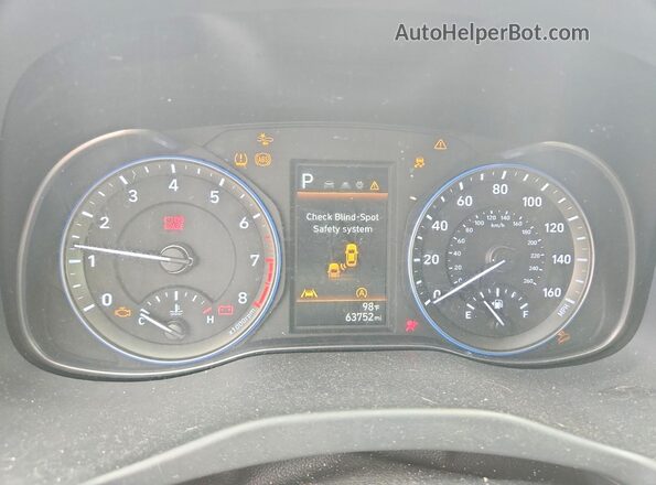 KM8K62ABXPU955907 2023 HYUNDAI KONA Blue Instrument cluster view