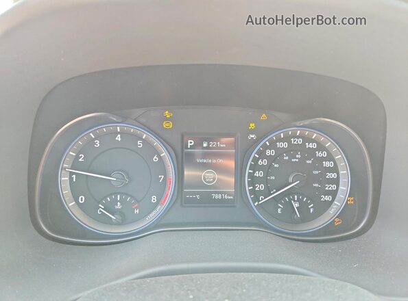 KM8K6CAA4LU529251 2020 HYUNDAI KONA Gray Instrument cluster view