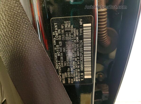 KM8K6CAB2PU997624 2023 HYUNDAI KONA Black Widok naklejki z numerem VIN