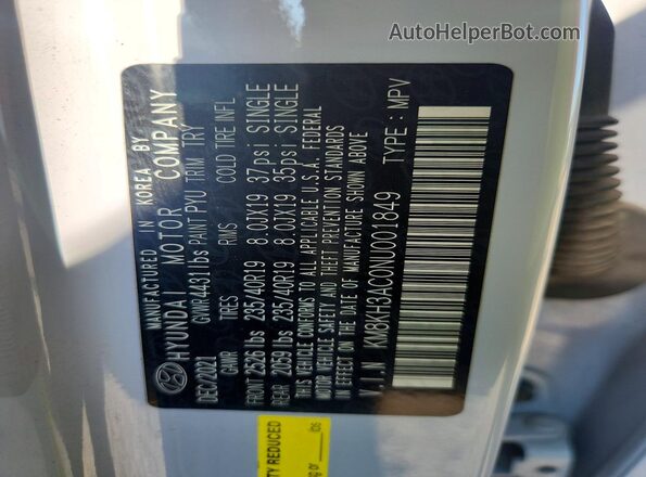 KM8KH3AC0NU001849 2022 HYUNDAI KONA Gray Շարժիչի բաժամունքի տեսք