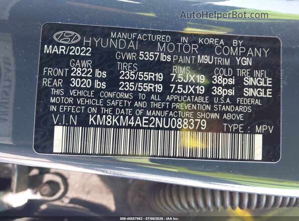 KM8KM4AE2NU088379 2022 HYUNDAI IONIQ 5 Teal Engine compartment view
