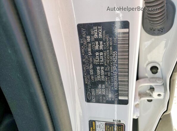 KM8KM4AE3PU145255 2023 HYUNDAI IONIQ White Widok naklejki z numerem VIN