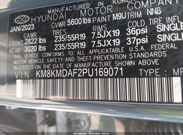 KM8KMDAF2PU169071 2023 HYUNDAI IONIQ 5 Blue Widok komory silnika