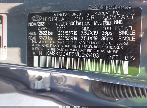KM8KMDAF6NU053403 2022 HYUNDAI IONIQ 5 Серый Вид подкапотного пространства