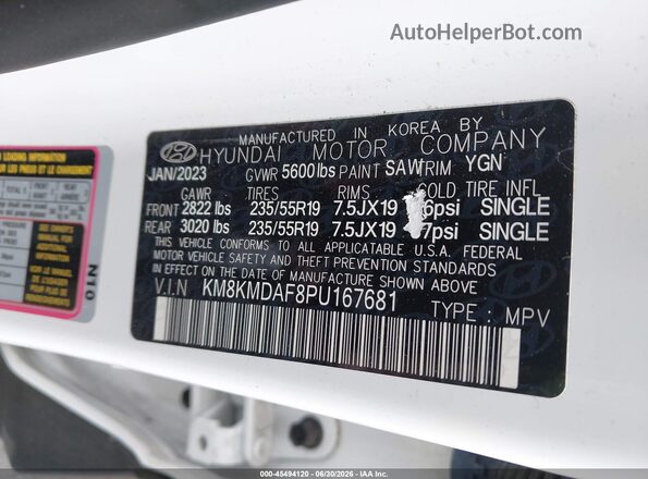 KM8KMDAF8PU167681 2023 HYUNDAI IONIQ 5 White Engine compartment view