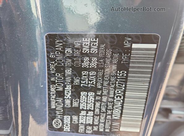 KM8KN4DEXRU271155 2024 HYUNDAI IONIQ Teal Widok wnętrza 360 stopni