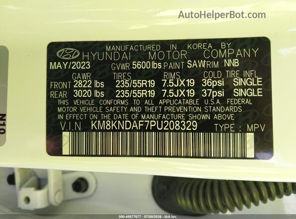 KM8KNDAF7PU208329 2023 HYUNDAI IONIQ 5 White Vista del compartimento del motor
