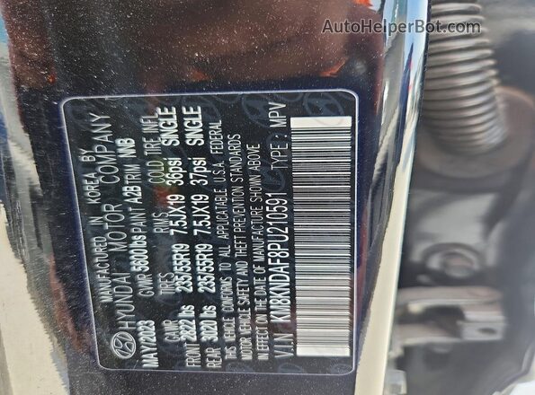 KM8KNDAF8PU210591 2023 HYUNDAI IONIQ Black VIN კოდის სტიკერის ხედი