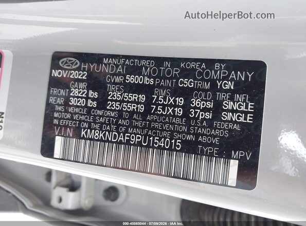 KM8KNDAF9PU154015 2023 HYUNDAI IONIQ 5 Серый Вид подкапотного пространства