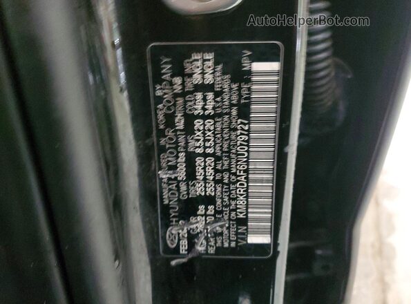 KM8KRDAF6NU079727 2022 HYUNDAI IONIQ Black Vista de la etiqueta del VIN