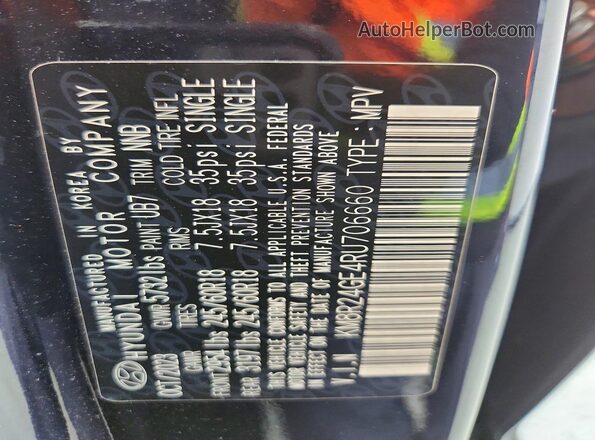 KM8R24GE4RU706660 2024 HYUNDAI PALISADE Black VIN კოდის სტიკერის ხედი