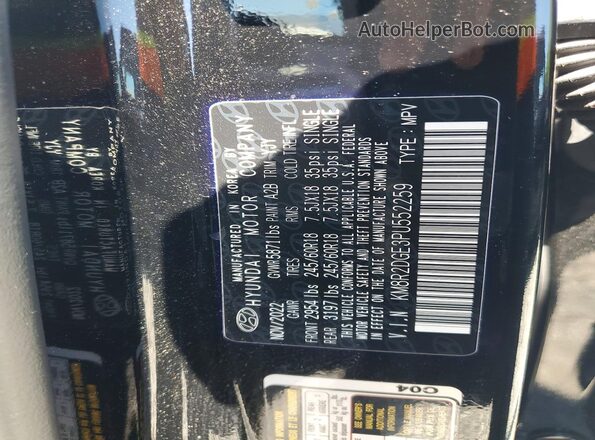 KM8R2DGE3PU552259 2023 HYUNDAI PALISADE Black VIN sticker view