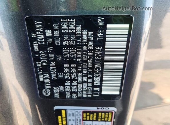 KM8R2DHE3MU187446 2021 HYUNDAI PALISADE Серый Панорамный вид салона 360°