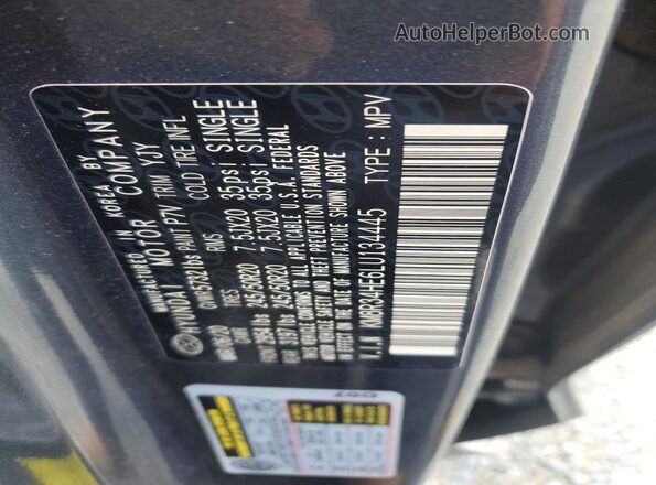 KM8R34HE6LU134445 2020 HYUNDAI PALISADE Угольный Вид наклейки с VIN-кодом