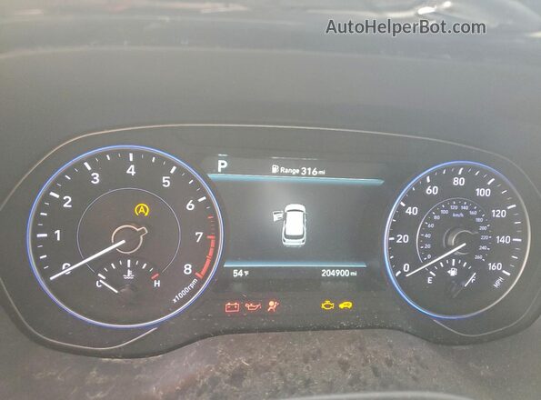 KM8R34HEXLU074976 2020 HYUNDAI PALISADE Black Widok zestawu wskaźników