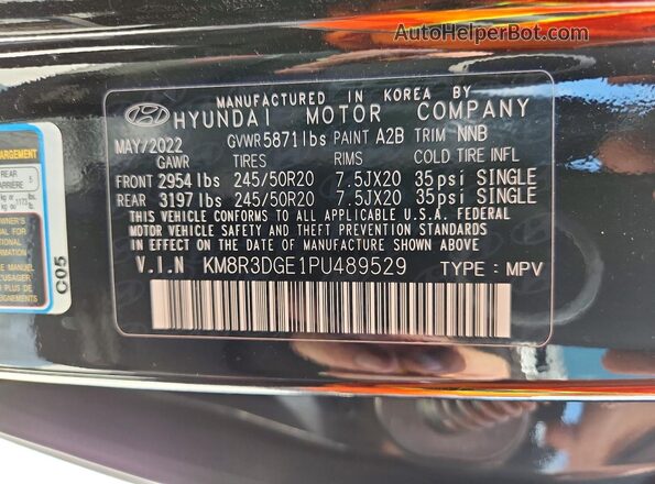 KM8R3DGE1PU489529 2023 HYUNDAI PALISADE Black Engine compartment view