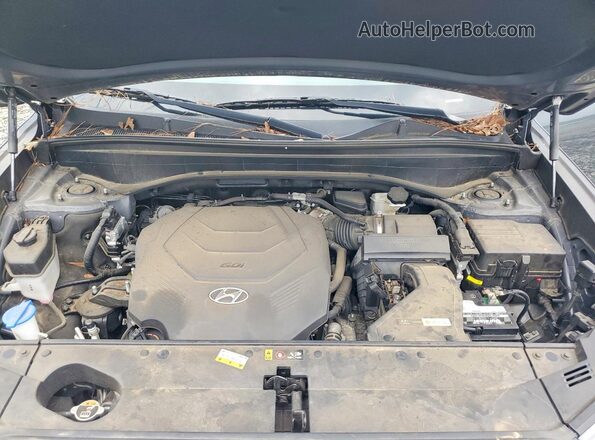 KM8R44HE4MU227477 2021 HYUNDAI PALISADE Gray Vista del compartimento del motor