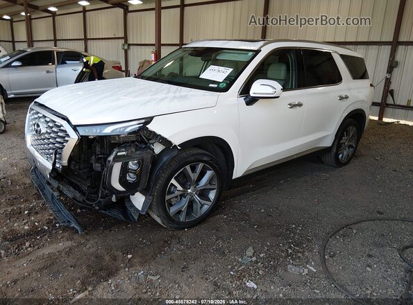 KM8R44HE9MU333679 2021 HYUNDAI PALISADE White Vista tres cuartos delantera izquierda